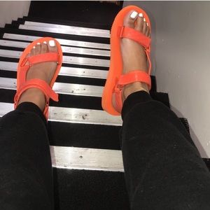 Aldo men’s orange strap on sandals